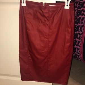 Guess red leather skirt